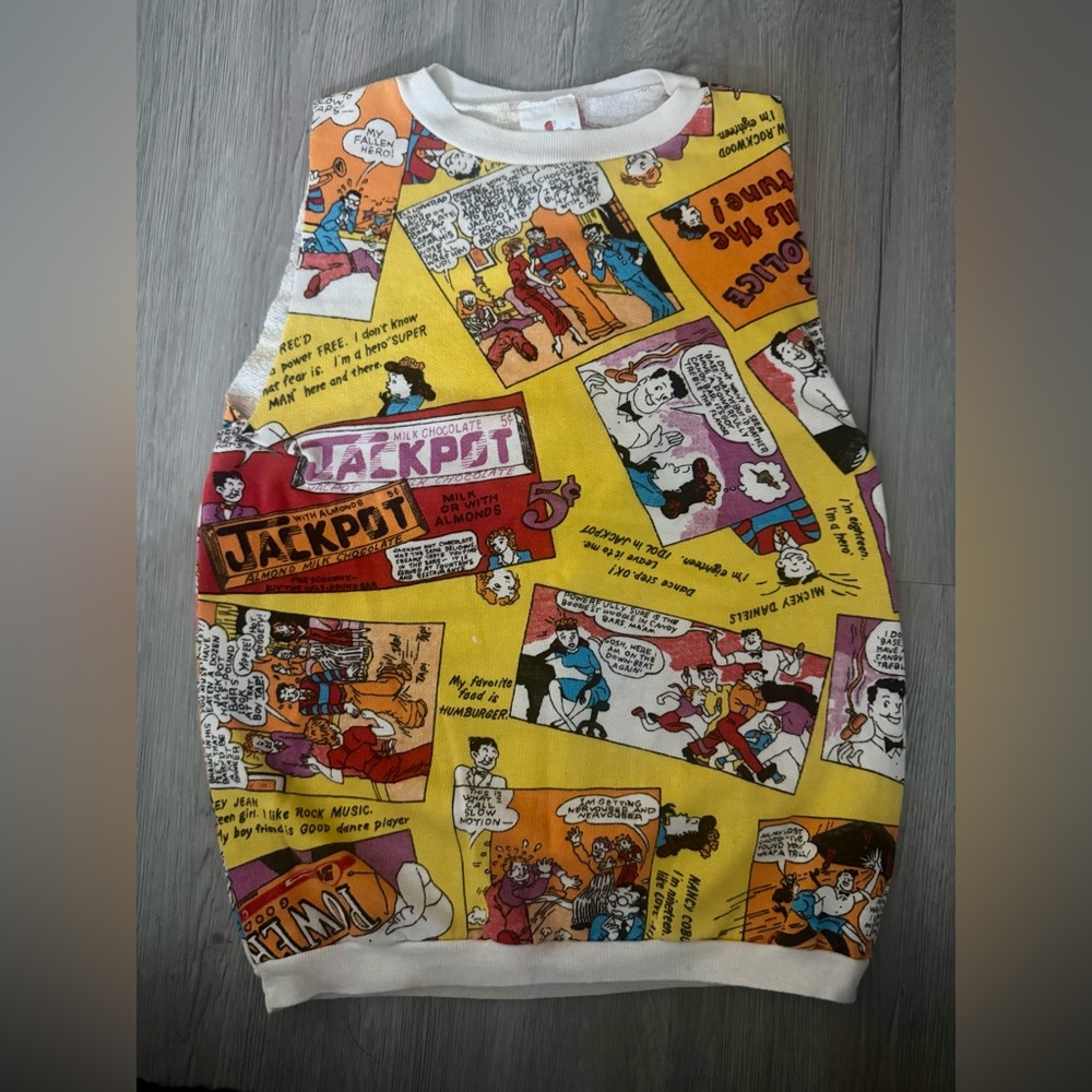 Vintage Comic Print Tank Top